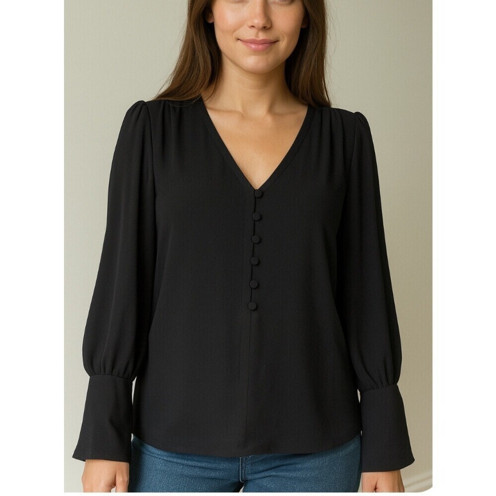 White House Black Market trumpet sleeve semi sheer lightweight trumpet sleeve